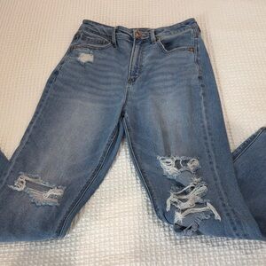 Distressed Blue Jeans
